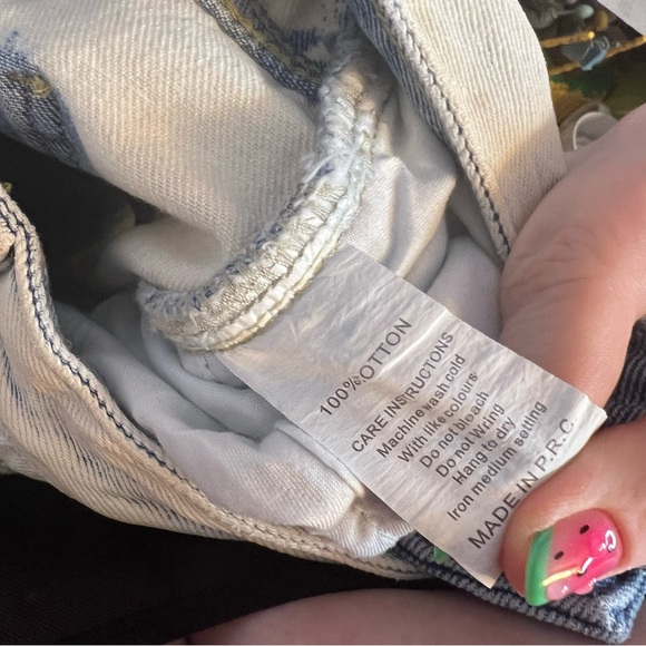 12th Tribe Two Tone High Rise Acid Wash Straight Leg Jeans, size Small NWT - Picture 4 of 7